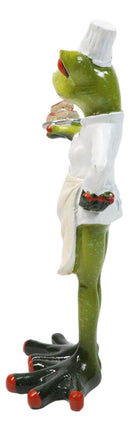 French Mademoiselle Boulangere Baker Frog Lady With Small Cakes Figurine