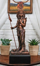 Indian Chief Hero With Spear Hunter Electroplated Bronze Figurine With Base