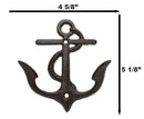 Set Of 2 Cast Iron Rustic Marine Sea Sailor Ship Anchor Double Wall Coat Hooks