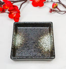 Set Of 6 Charcoal Grey Tone Hakumu Art Ceramic Square Condiment Sauce Dishes 2oz