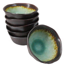 Pack Of 6 Crackle Green Midori Kannyu Ceramic Medium Soup Donburi Bowls 20oz