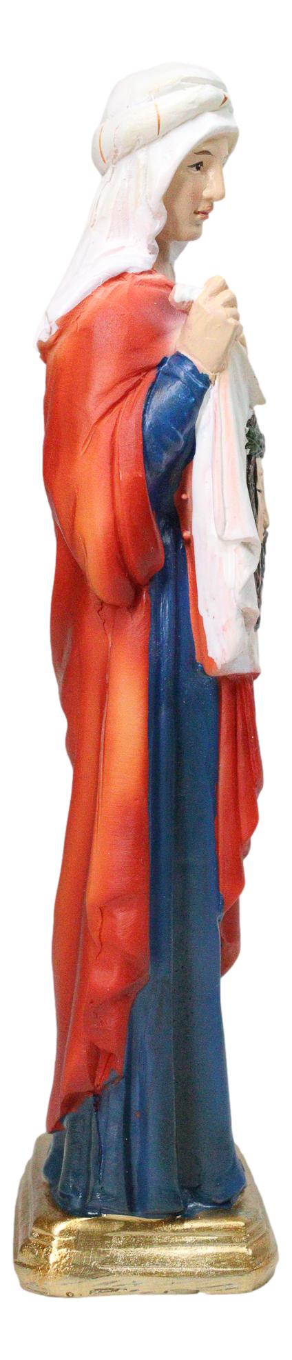Patron Saint Veronica Holding Sudarium Veil with Jesus Face Figurine 8.25"H
