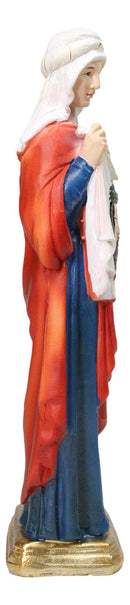 Patron Saint Veronica Holding Sudarium Veil with Jesus Face Figurine 8.25"H