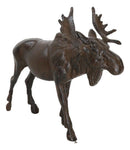 Cast Iron Large Emperor Stag Elk Bull Moose In Bronze Finish Figurine 11.25"L - Ebros Gift