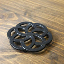 Floral Scroll Geometry Traditional Cast Iron Metal Tetsubin Teapot Trivet Stand