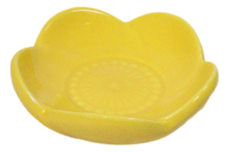 Ebros Set of 6 Yellow Sakura Cherry Blossom Porcelain Sauce Dishes 3 Inch