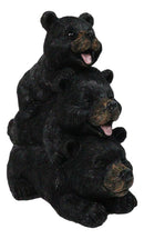 Cabin Companion Playful Black Bear Totem Figurine 3 Stacked Bears Wildlife