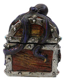 Nautical Octopus Tentacles On Small Treasure Chest Decorative Trinket Box Figure