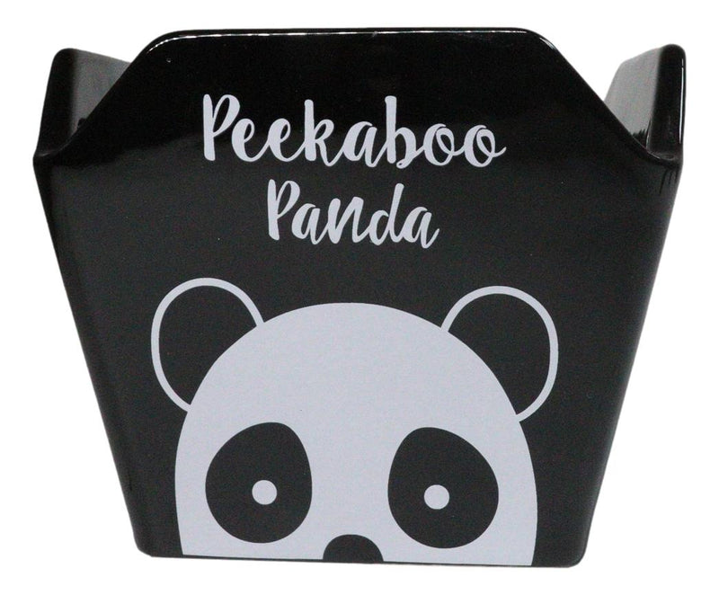 Black Peekaboo Panda Takeout To Go Box Serving Bowl With Chopsticks Set
