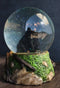 Ebros Rustic Woodlands American Sitting Ursus Black Bear Glitter Water Globe Decor