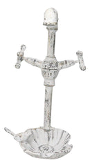 Cast Iron Antiqued White Spigot Faucet Bird On Flower Wall Bird Feeder Bath 16"H