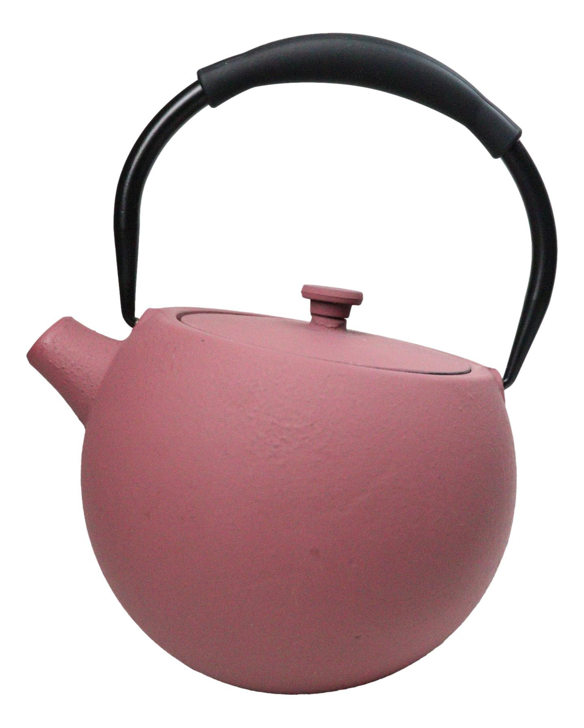 Pastel Pink Minimalistic Tilted Round Cast Iron Teapot 28oz Tea Pot With Handle