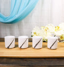 Set of 4 Yukino Hana Snow Flowers Art Porcelain 1.25oz Ochoko Yuzu Sake Cups