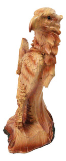 Rustic Wildlife Faux Wood Eagle Bust Head Sculpture with Soaring Eagle Cutout