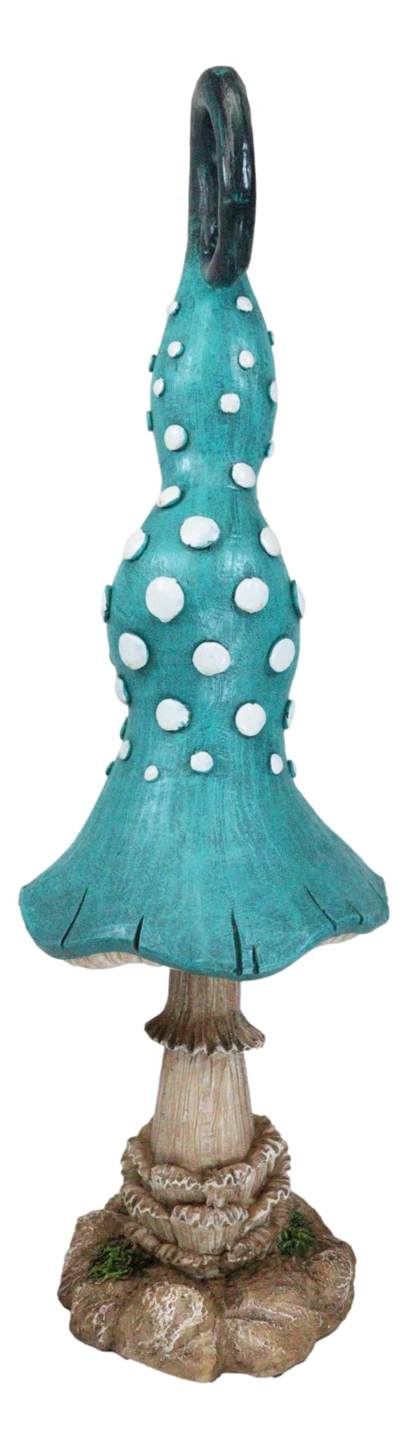 Enchanted Fairy Garden Blue Spotted Crooked Toadstool Mushroom Figurine 17"H