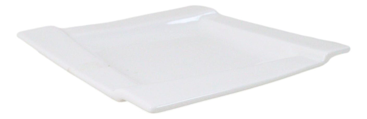 Set Of 6 Contemporary White Porcelain Square Salad Appetizer Dessert Plates 5.5"
