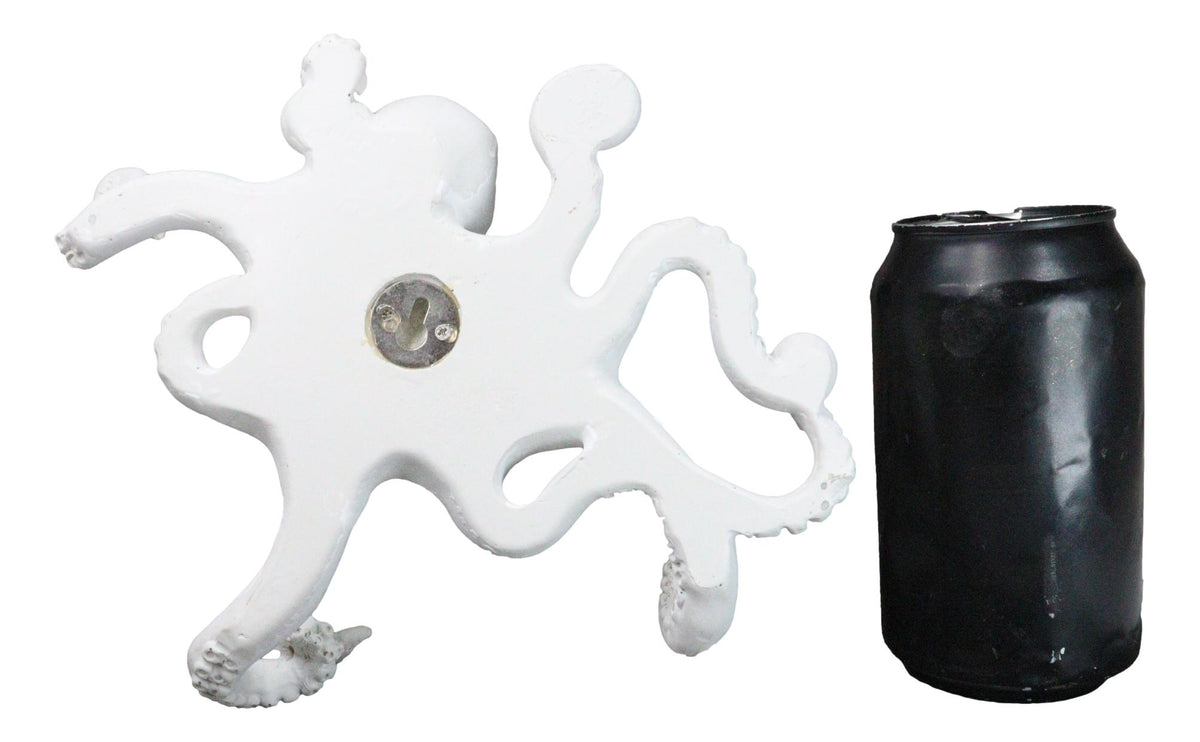 Nautical Marine Antique White Giant Octopus Multi Point Tentacles Wall Hooks