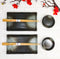 Hakumu Grey Porcelain Sushi Plates Sauce Dishes Chopsticks Dinnerware Set For 2
