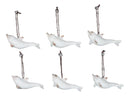 Set Of 6 Antique White Dolphins Ocean Marine Wall Hanging Decor Tree Ornaments