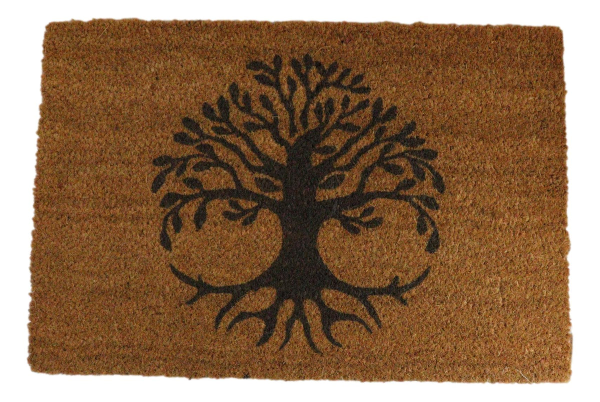 Tree Of Life Eden With Dendritic Roots Coir Coconut Fiber Floor Mat Doormat - Ebros Gift