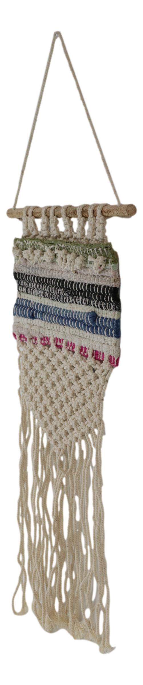 Bohemian Chic Kantha Quilt Macrame Tapestry Boho Wall Hanging Decor Art - Ebros Gift