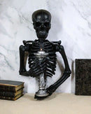 De Mortuis Hallow Impaled Grinning Bone Skeleton Wall Candleholder Sculpture 18"
