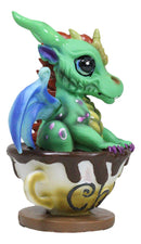 Whimsical Morning Beverage Chai With Bobert Baby Dragon In Teacup Figurine
