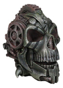 Steampunk Diesel Punk Machina Android Gearwork Robotic Cyborg Skull Figurine