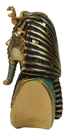 Ancient Egyptian Golden Cobra and Vulture Nemes Mask of Pharaoh Sculpture 6.5"H