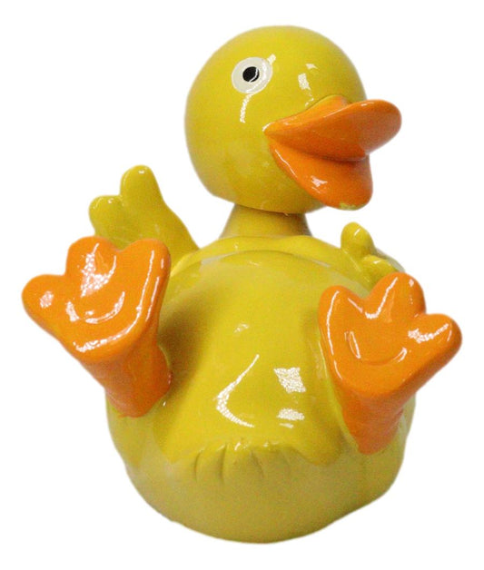 Bath Buddy Whimsical Yellow Duckie Duckling Duck Money Coin Savings Piggy Bank