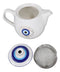 White Gothic Alchemy Porcelain Wicca Evil Eye Of Providence Protection Tea Pot