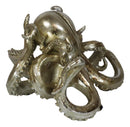 Nautical Sea Marine Octopus Bookends Pair Set Statue Antique Gold Finish