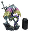 Large Hyperion Rainbow Armored Dragon With Excalibur Sword Letter Opener Decor