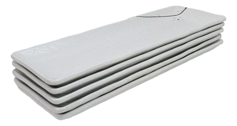 Pack Of 5 Yukino Hana Collection Ceramic Rectangular Serving Platter 14" Long
