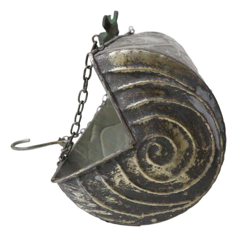 Rustic Farmhouse Distressed Metal Tree Log Hanging Wall Planter 19"L With Chain