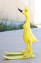 Balinese Wood Handicrafts "Bebek Angsa" Tropic Sunny Yellow Skiing Duck Figurine