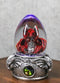 Hear No Evil Red Wyrmling Dragon In Colorful LED Acrylic Glass Egg Figurine