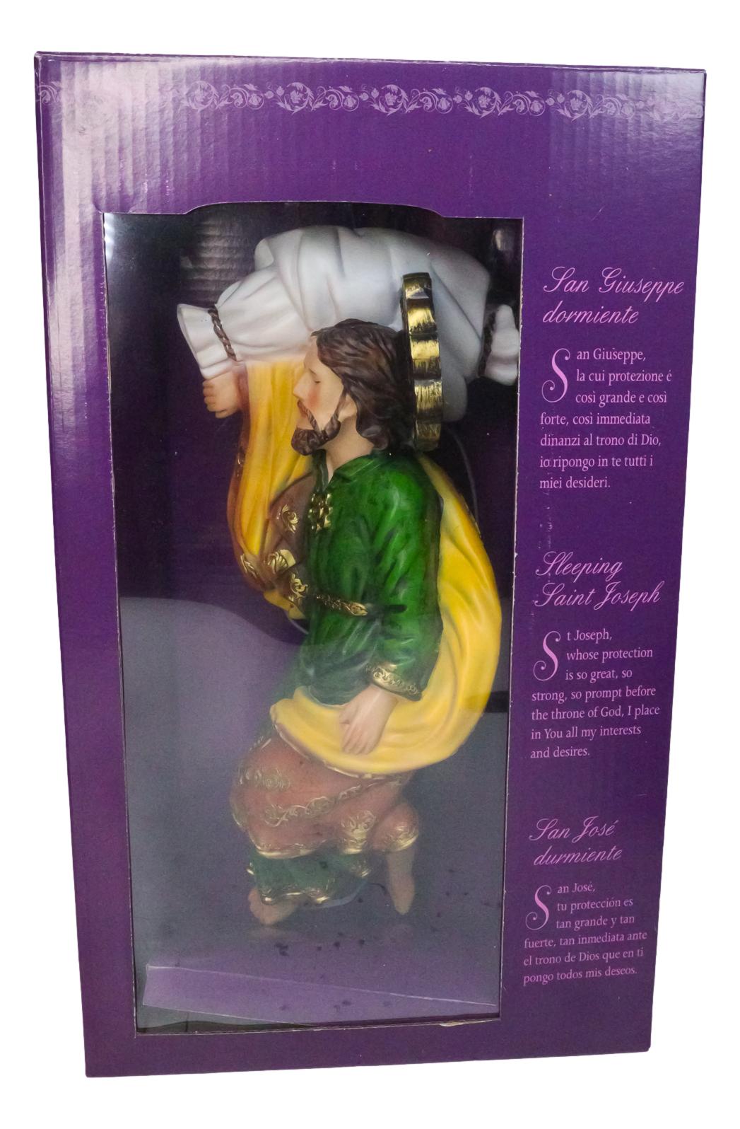 God's Revelations Sleeping Saint Joseph Catholic Devotion Decor Figurine 12"L
