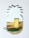 White Marble And Mango Wood Pineapple Cheese Board Cutting Tray With Gold Inlay