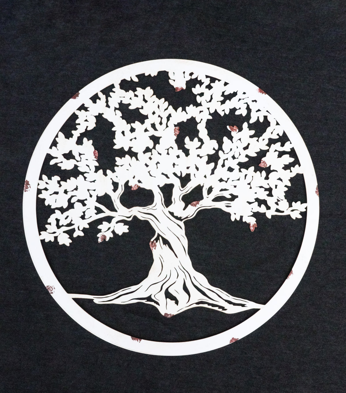 White 24"D Oversized Celtic Tree of Life Medallion Metal Wall Circle Plaque