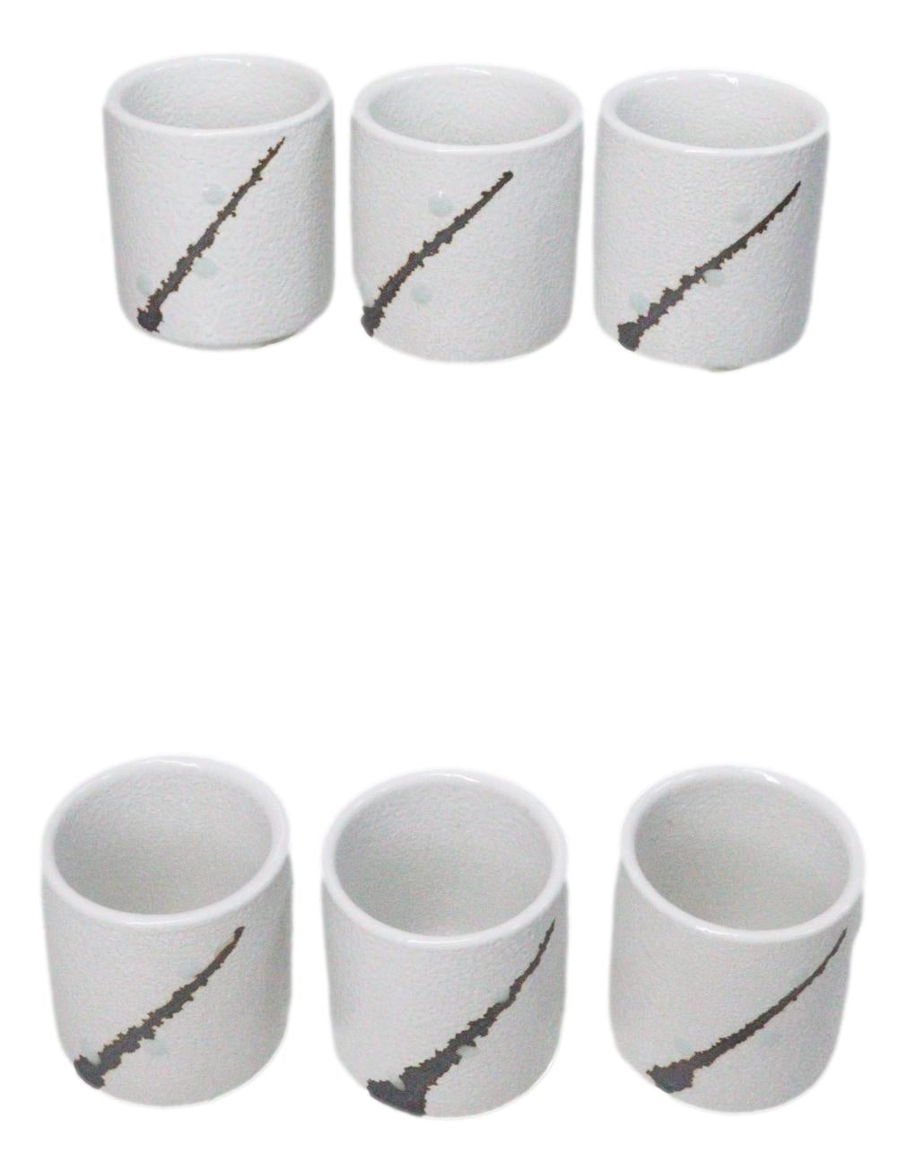 Set of 6 Artistic Snow Yukino Hana Porcelain 1.25oz Ochoko Yuzu Cups