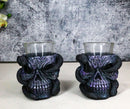 Set Of 2 Ossuary Gothic Pentagram Slitherin Skull And Serpent Snake Shot Glasses
