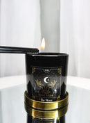 Wicca Witchcraft Mystic Tarot The Moon Black Opium Scented Candle With Gold Lid