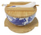 White Blue Koi Fish 28Oz Donburi Ramen Bowl With Lid Trivet Spoon Chopsticks Set