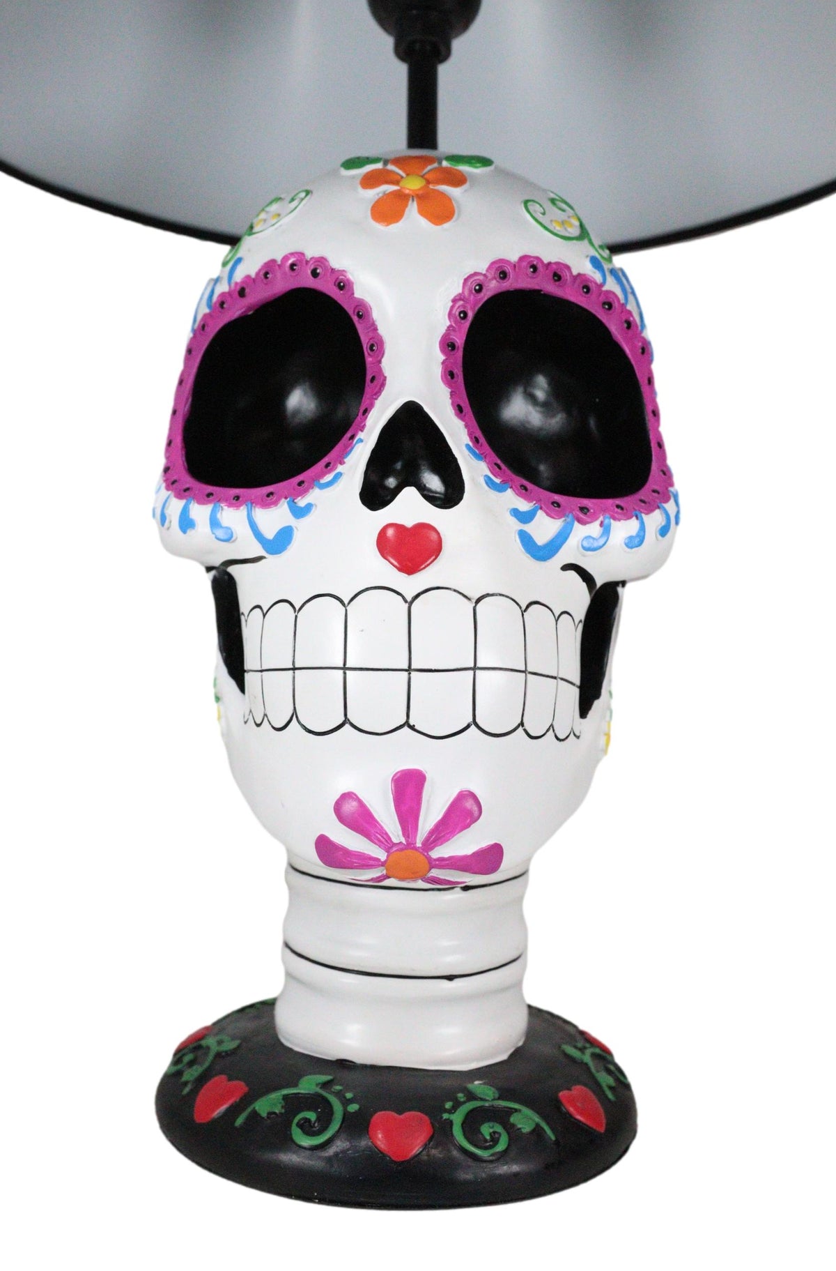 Festive Lights Macabre Day Of The Dead Sugar Skull Floral Sculptural Table Lamp