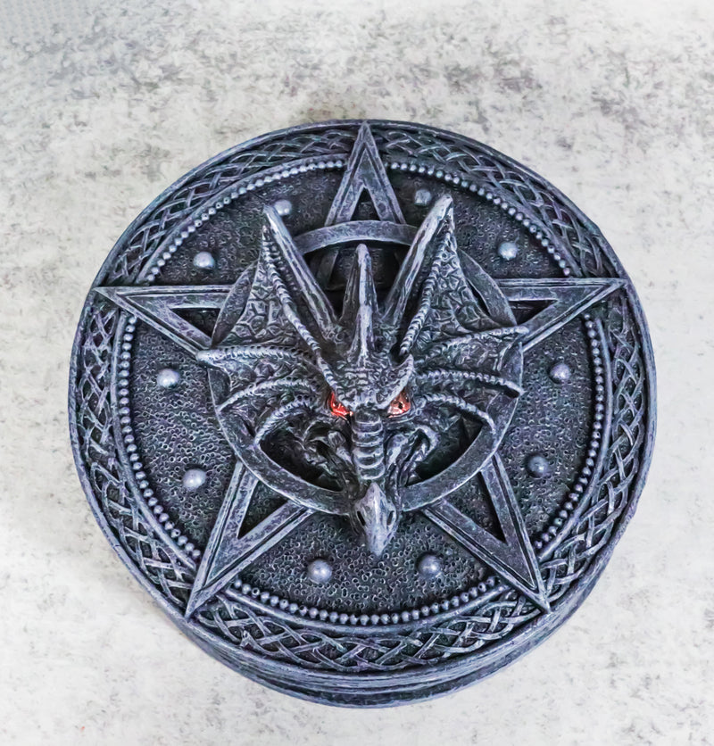 Celtic Knotwork Pentagram Gaze Of The Dragon Decorative Jewelry Box Figurine