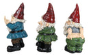 Set of 3 Rude Old Mr Gnomes Flipping The Bird Mooning and Conniving Figurines