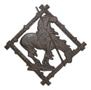 Rustic Western Native Indian Warrior End Of Trail Cast Iron Wall Trivet Decor