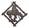 Rustic Western Native Indian Warrior End Of Trail Cast Iron Wall Trivet Decor
