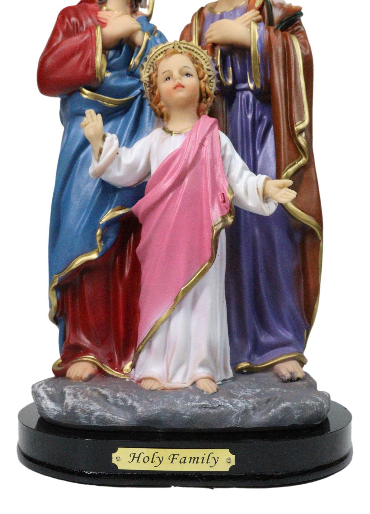 The Holy Family Mother Mary Joseph And Jesus Catholic Figurine With Base 12"H